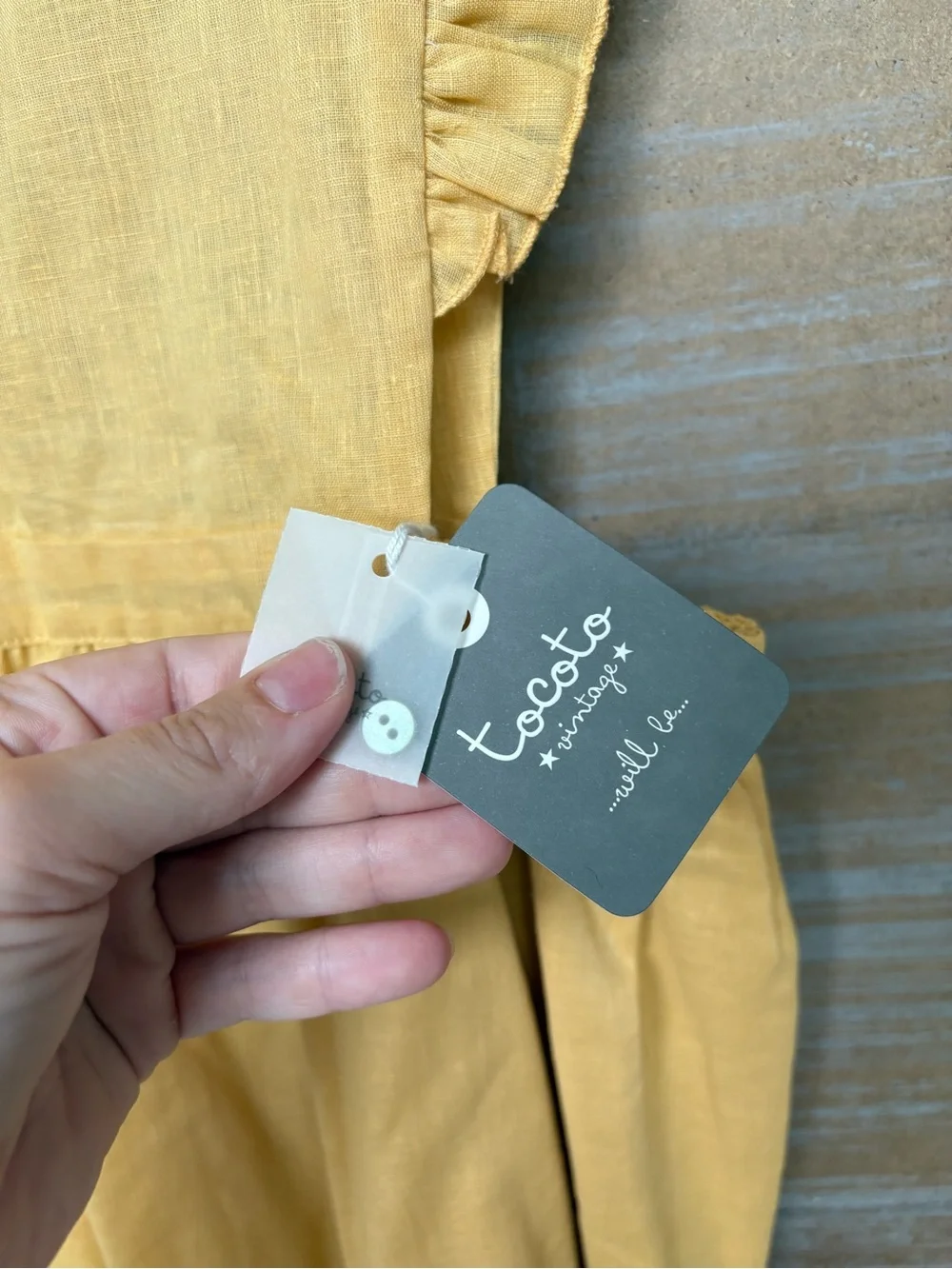 Tocoto Vintage NWT Cotton Linen Pinafore Dress Saffron Photography Girls 8